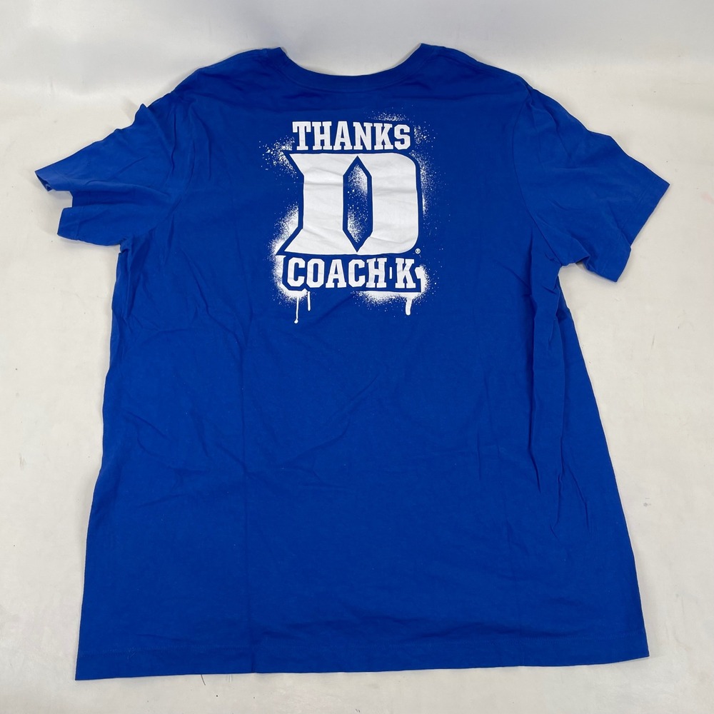 Nike Tee Duke Blue Devils Kameron Krazies‎ Thanks Coach K T-Shirt Blue Mens XL - Picture 3 of 6